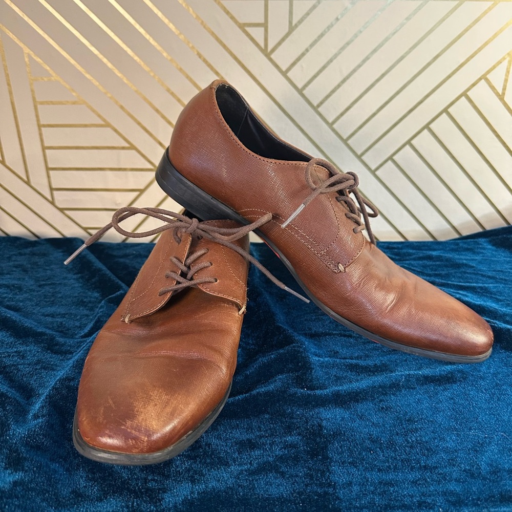 Express Brown Leather Men's Oxfords
